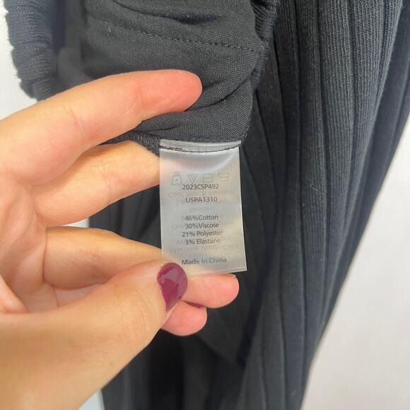 NWT UNIVERSAL STANDARD Aspen Ribbed Knit Wide Leg Pants Black Size L US 22 24 - Picture 9 of 11